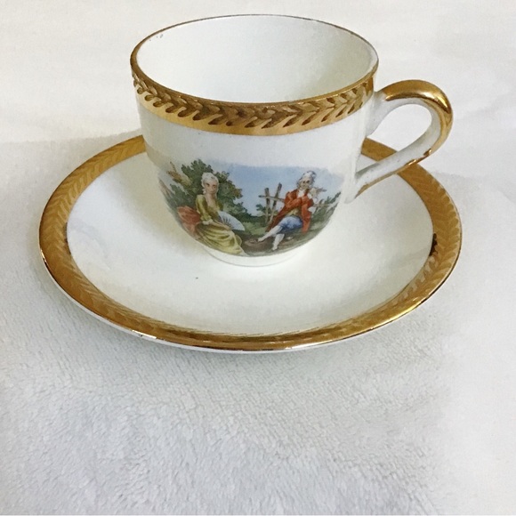 Vintage W.S. George Warranted 22 Karat Gold Ardalt Demitasse Half Cup Saucer - Picture 15 of 15
